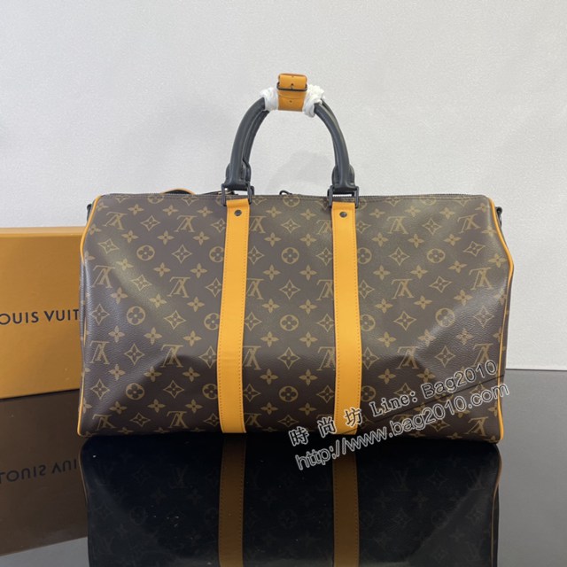 Lv路易威登2023專櫃新款Keepall Bandoulière45旅行袋 LV老花男士手提旅行包 M46703 ydh5214